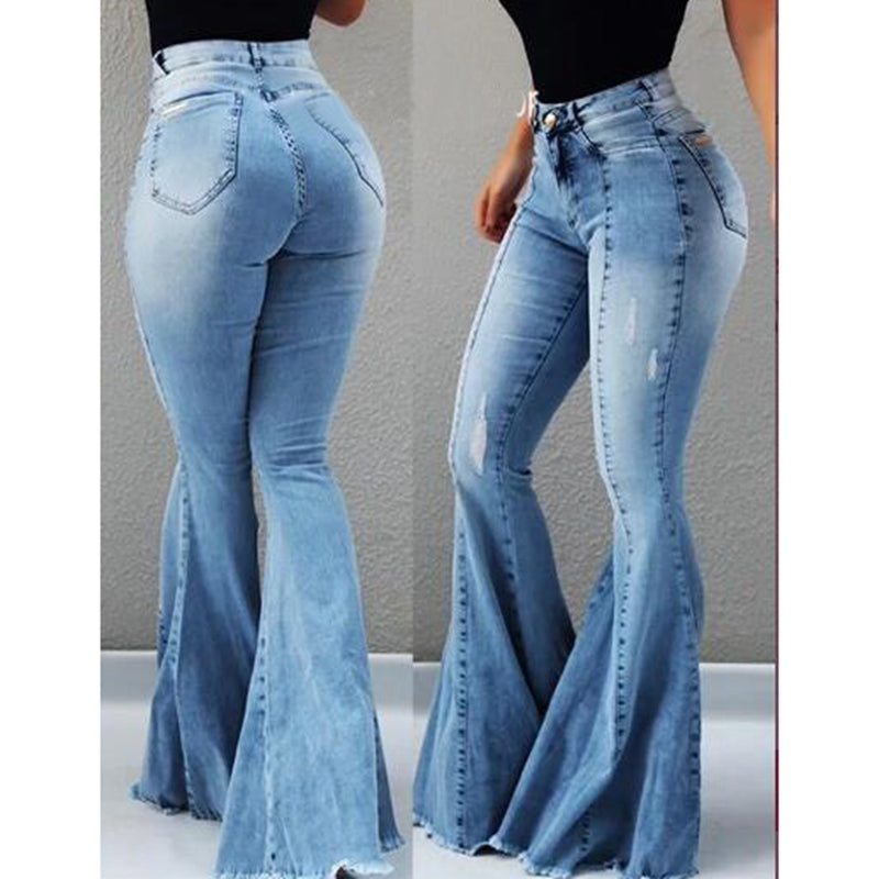 High Waist Womens Flared Jeans